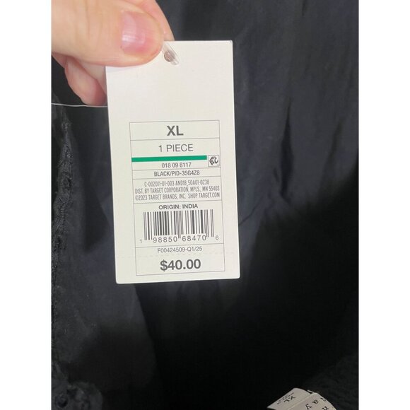 A New Day Halter Maxi Dress XL Black Neutral Minimalist Open Back Classic Glam - Picture 12 of 15